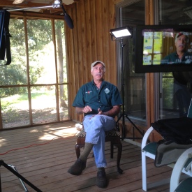 Interview setup for Salem Saloom at his farm in Evergreen, Alabama